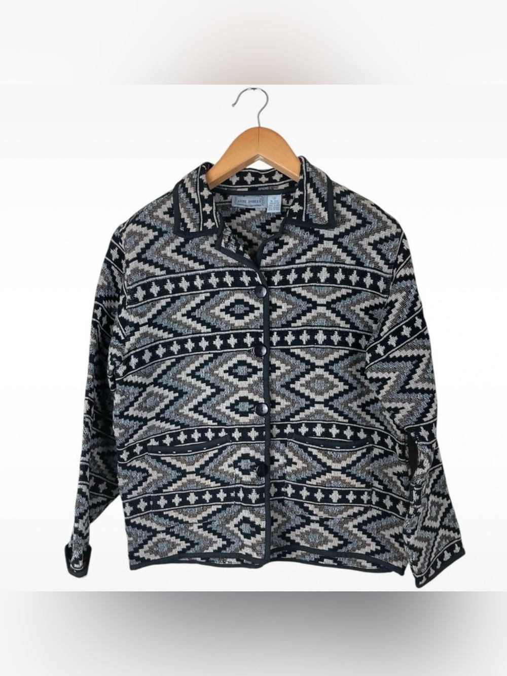Vintage Jane Ashley Western Aztec Cowgirl Tapestry Boxy Barn Jacket Womens Small
